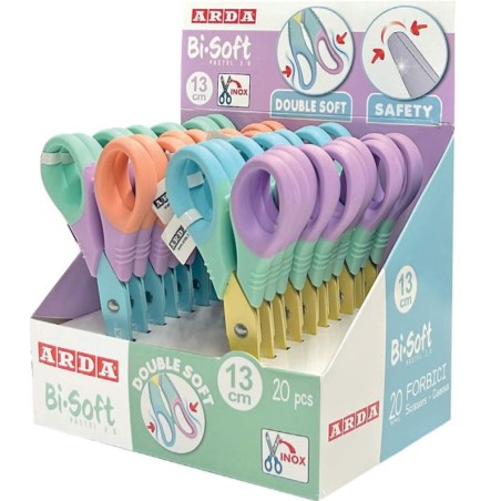 Arda espositore da banco forbici Bi-Soft Pastel Bicolor
