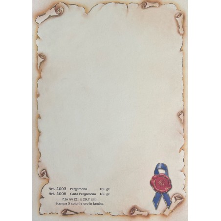 DIPLOMA PERGAMENA A4 160GR (antiqua bollo) 10Fg. 4003