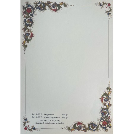 DIPLOMA PERGAMENA A4 160GR (fiorentia angoli) 10Fg. 4002