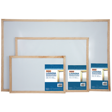 Lavagna Magnetica Bianca 34/007 con cornice in Legno 45x60 cm