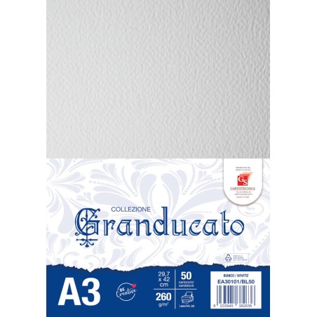GRANDUCATO BIANCO A3 GR. 260 BL.50 CARTONCINI EA30101/BL50