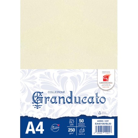 GRANDUCATO AVORIO A4 GR. 250 BL.50 CARTONCINI EA40100/BL50