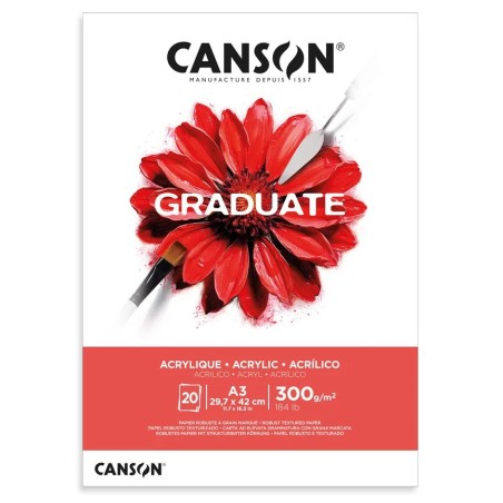 CANSON BLOCCO GRADUATE ACRILICO A3 300gr. 20FG COLLATO C525008016