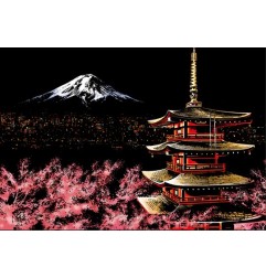Figured'Art Scratch Painting A3 - Monte Fuji In Giappone SP1008