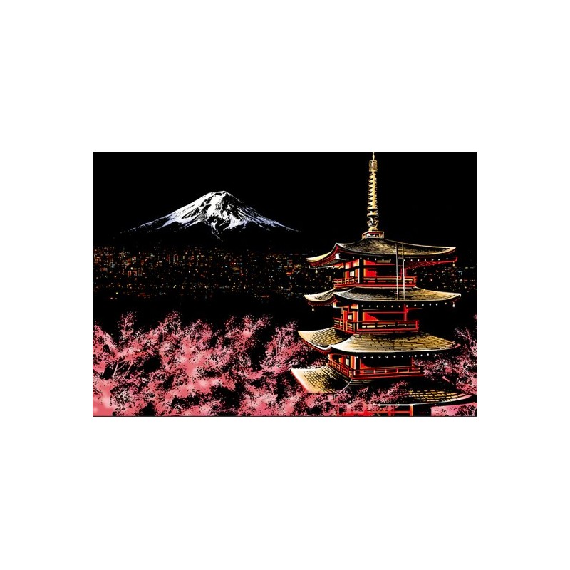 Figured'Art Scratch Painting A3 - Monte Fuji In Giappone SP1008 Figured'Art Scratch Painting A3 - Monte Fuji In Giappone SP1008