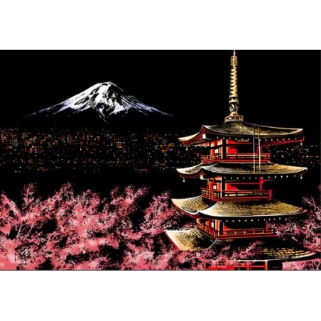 Figured'Art Scratch Painting A3 - Monte Fuji In Giappone SP1008