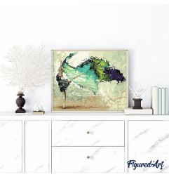 Figured'Art Dipingere con i numeri 40x50 con cornice - Ballerina Moderna PN002-Y