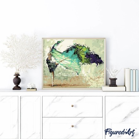 Figured'Art Dipingere con i numeri 40x50 con cornice - Ballerina Moderna PN002-Y