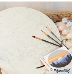 Figured'Art Diamond Painting su disco di legno 30cm - Notte stellata DP-RFA001