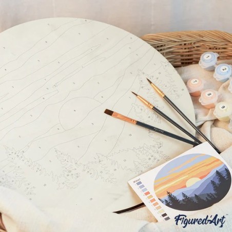 Figured'Art Diamond Painting su disco di legno 30cm - Notte stellata DP-RFA001
