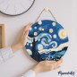 Figured'Art Diamond Painting su disco di legno 30cm - Notte stellata DP-RFA001