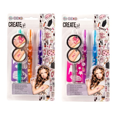MGG Create It! Set 3 Tatoo Pen con stencil CRE84208