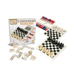 TEOREMA FATTO DI LEGNO - 5 GIOCHI IN 1 - 04126