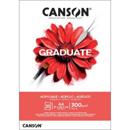 CANSON BLOCCO GRADUATE ACRILICO A4 300gr. 20FG COLLATO C525008015