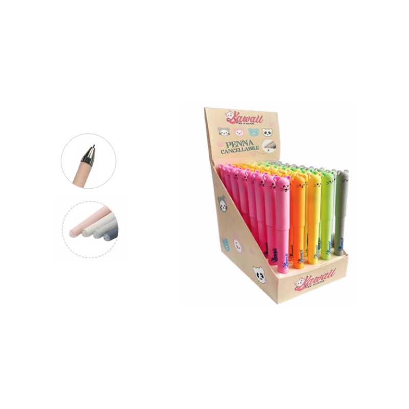 Bluekover Kawaii espositore penne cancellabili blu punta 0,7 mm 40 pezzi