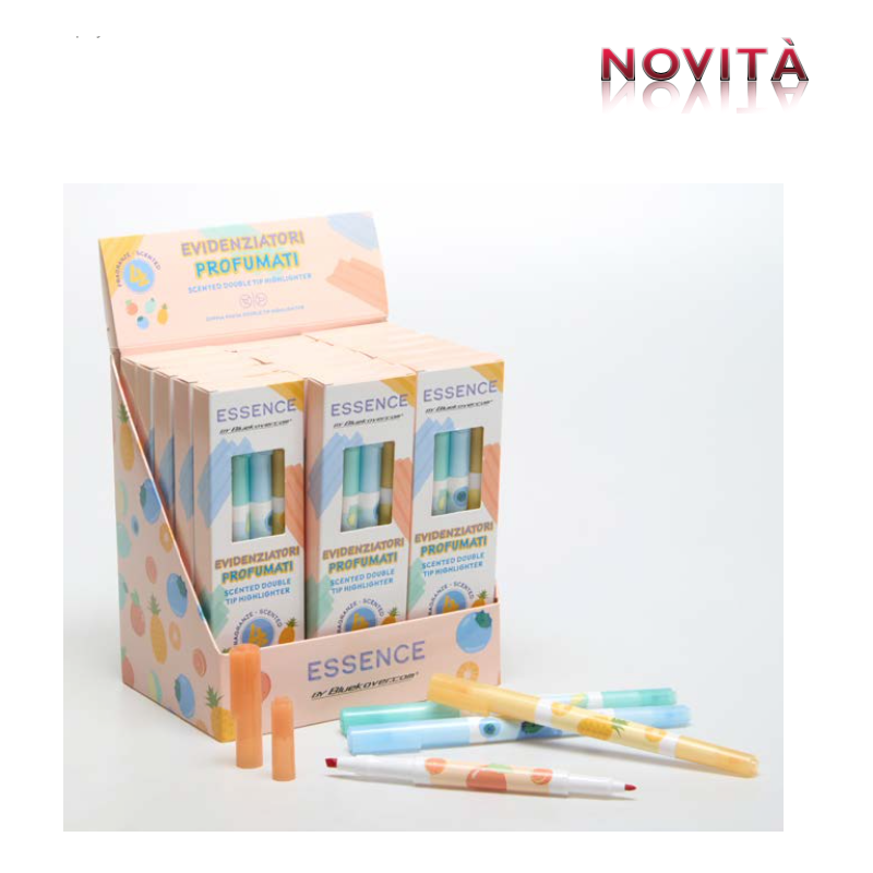 Bluekover evidenziatori profumati a doppia punta confezione 4 pezzi BK-EV1 Bluekover evidenziatori profumati a doppia punta confezione 4 pezzi BK-EV1