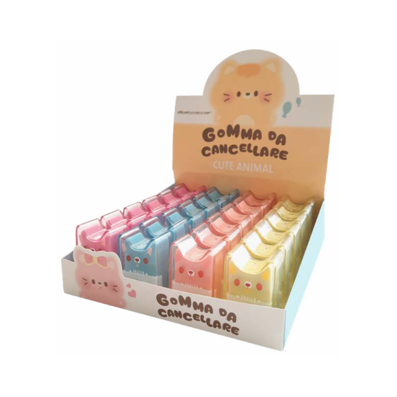 Ekover Espositore Gomme Cancellare Orsetto Colorato con Custodia 24PZ Ekover blu Ekover Espositore Gomme Cancellare Orsetto Colorato con Custodia 24PZ Ekover blu