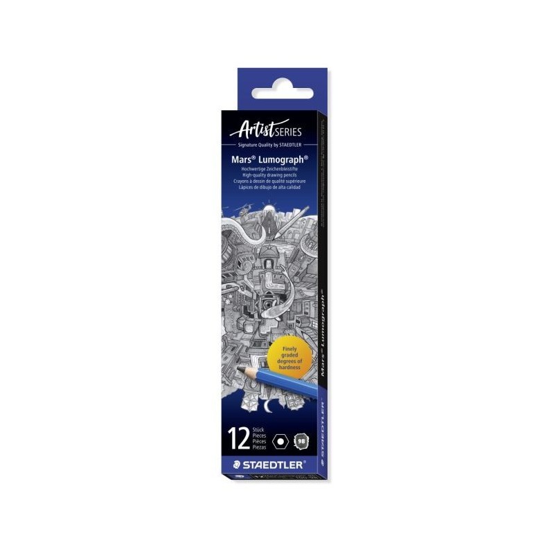 Staedtler Mars Lumograph 100 matite da disegno gradazione 9B confezione 12 pezzi 100-9B