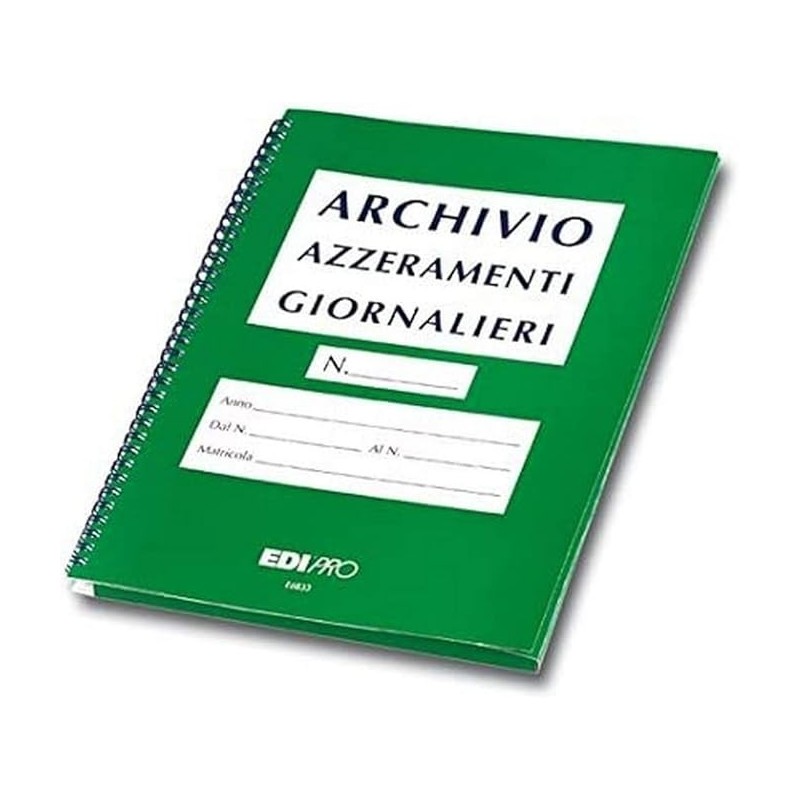 EDIPRO Cartella archivio azzeramenti di cassa giornalieri E6834 per scontrini 80x80 EDIPRO Cartella archivio azzeramenti di cassa giornalieri E6834 per scontrini 80x80