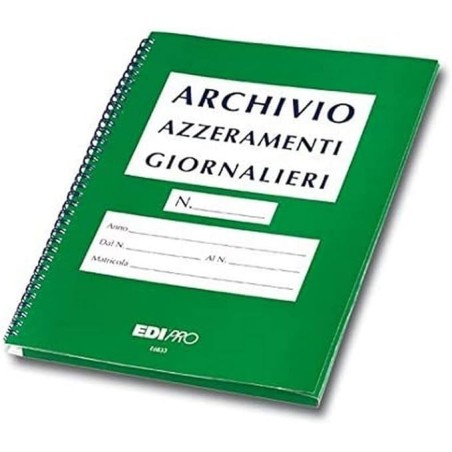 EDIPRO Cartella archivio azzeramenti di cassa giornalieri E6834 per scontrini 80x80