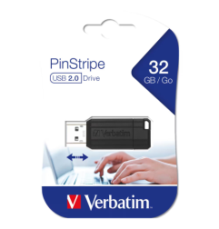PEN DRIVE VERBATIM 32GB BLACK PINSTRIPE USB2.0 (contributo siae incluso)