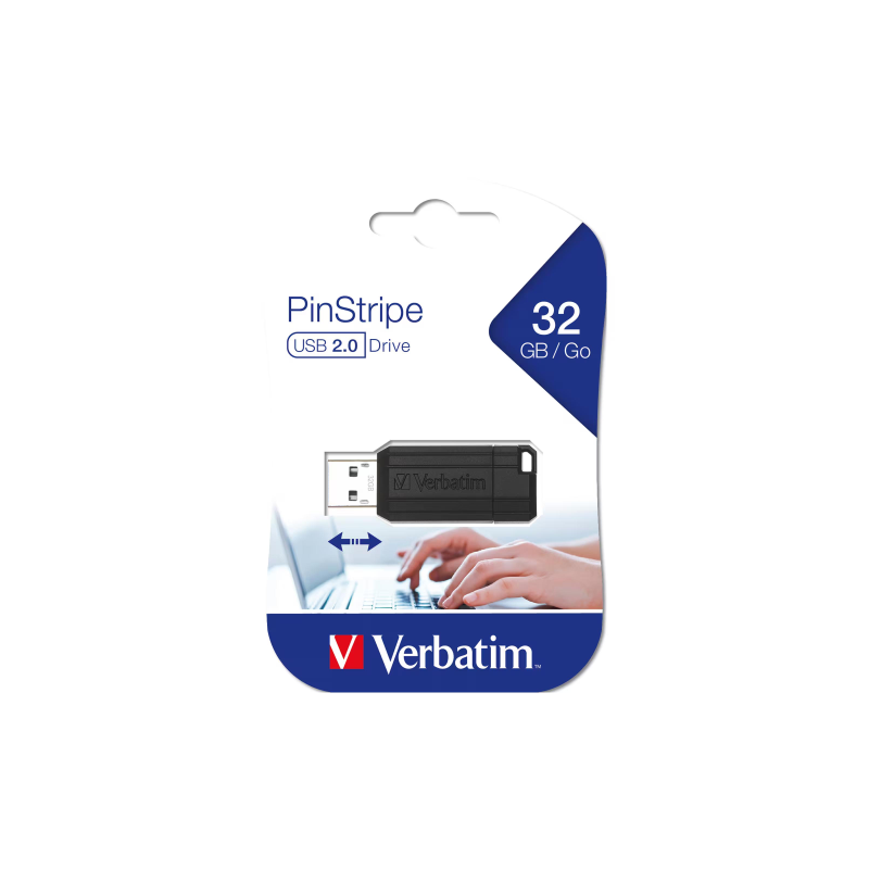 PEN DRIVE VERBATIM 32GB BLACK PINSTRIPE USB2.0 (contributo siae incluso) PEN DRIVE VERBATIM 32GB BLACK PINSTRIPE USB2.0 (contributo siae incluso)