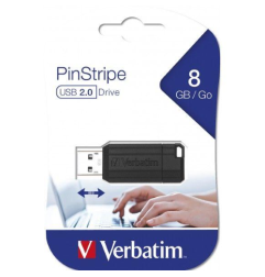 PEN DRIVE VERBATIM 8GB BLACK PINSTRIPE USB2.0 (contributo siae incluso)