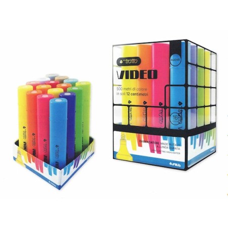 Tratto Video cubo 16 evidenziatori colori assortiti