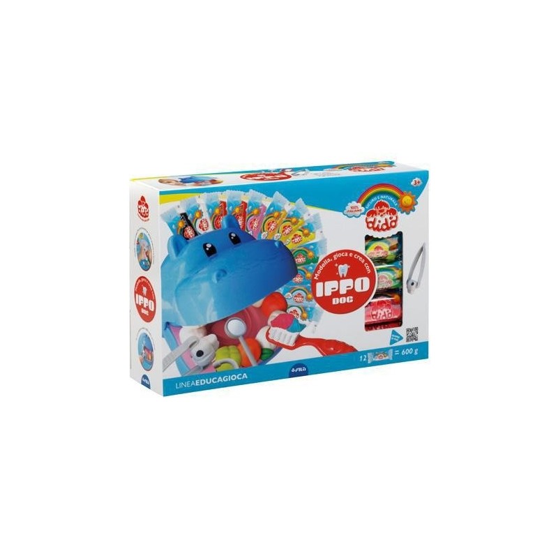 Didò Ippo Doc set pasta da modellare 600 g con ippopotamo dentista dai 3 anni F365300 Didò Ippo Doc set pasta da modellare 600 g con ippopotamo dentista dai 3 anni F365300