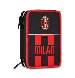 Seven astuccio 3 zip con corredo Milan rosso