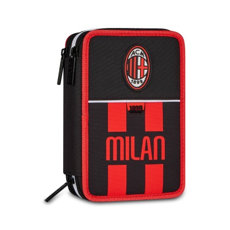 Seven astuccio 3 zip con corredo Milan rosso
