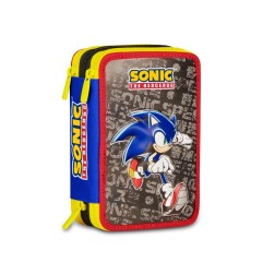 Seven astuccio 3 zip con corredo Sonic Hedgehog Speed blu elet