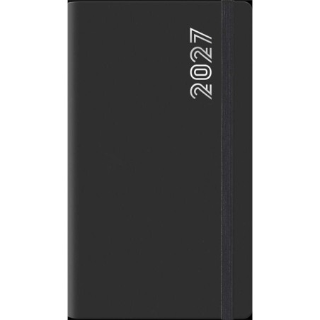 Agenda 2027 settimanale 8x14 cm Dynamic nero con elastico