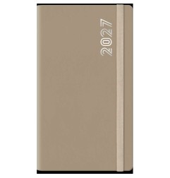 Agenda 2027 settimanale 8x14 cm Dynamic nocciola con elastico