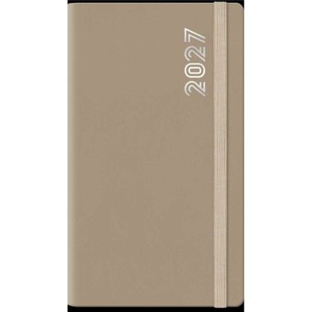 Agenda 2027 settimanale 8x14 cm Dynamic nocciola con elastico