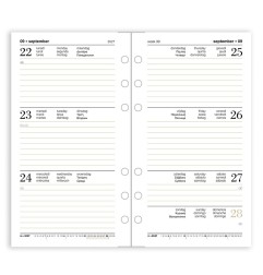 Ricambio agenda 2027 settimanale 9,5x17 cm per organizer ad