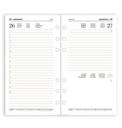 Ricambio agenda 2027 giornaliera 9,5x17 cm per organizer ad