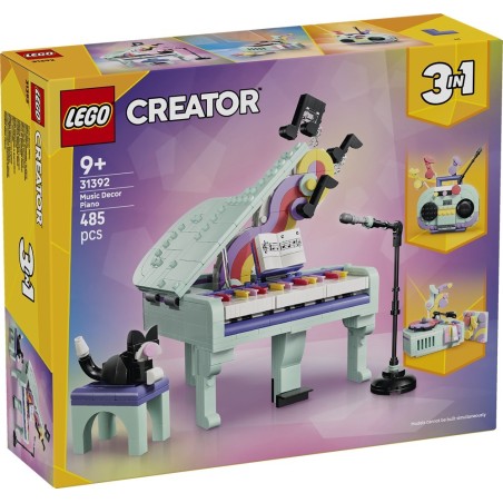 LEGO Creator 3 in 1 31392 Pianoforte decorativo con gatto