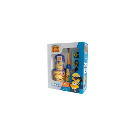 Set igiene orale Minions con spazzolino, dentifricio e bicchie