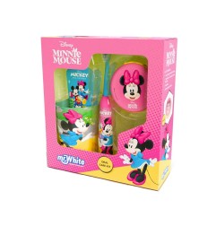 Set igiene orale Minnie con spazzolino, dentifricio e bicchier