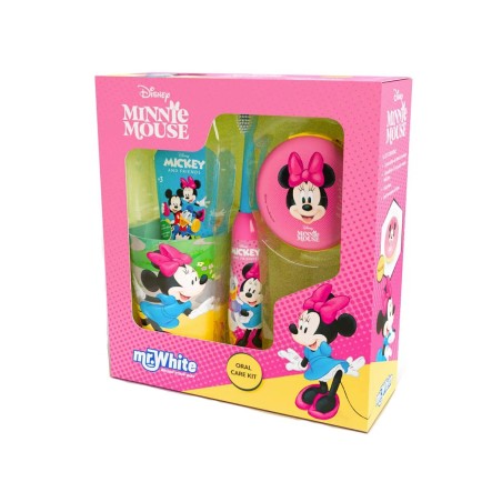 Set igiene orale Minnie con spazzolino, dentifricio e bicchier