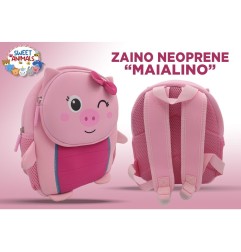 Mypiky Sweet Animals zainetto asilo in neoprene maialino 27x25