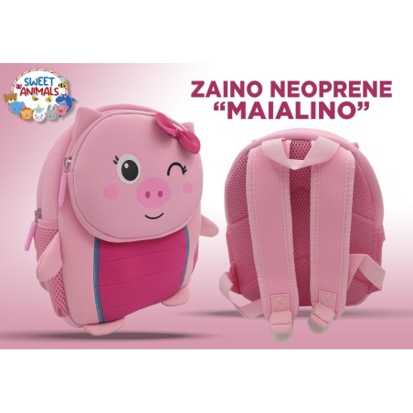 Mypiky Sweet Animals zainetto asilo in neoprene maialino 27x25