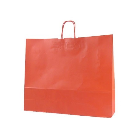 Shopper in carta kraft 54x14x45 cm manici a cordino ritorto ro