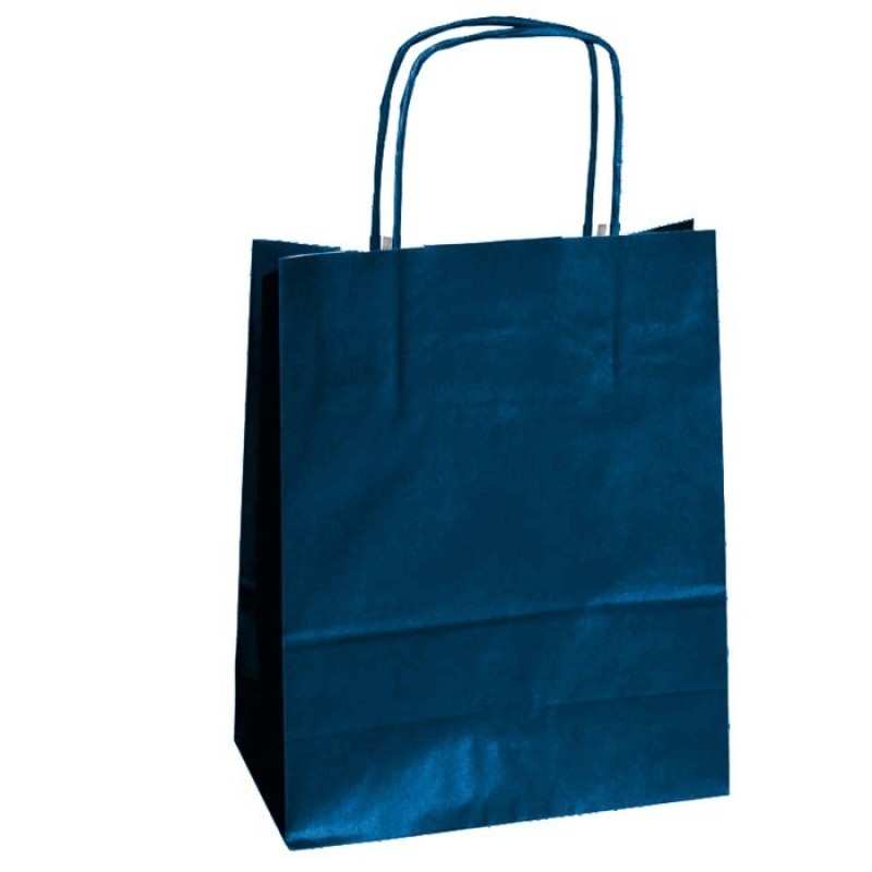 Mainetti Bags Shopper in carta kraft 22x10x29 cm manici a cordino ritorto blu confezione 25 pezzi Mainetti Bags Shopper in carta kraft 22x10x29 cm manici a cordino ritorto blu confezione 25 pezzi
