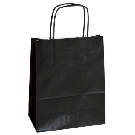 Shopper in carta kraft 22x10x29 cm manici a cordino ritorto ne