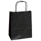 Mainetti Bags Shopper in carta kraft 22x10x29 cm manici a cordino ritorto nero confezione 25 pezzi