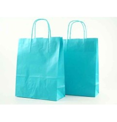 Shopper in carta kraft 54x14x45 cm manici a cordino ritorto az