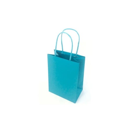 Shopper in carta kraft 45x15x50 cm manici a cordino ritorto az