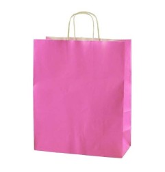 Shopper in carta kraft 18x8x24 cm manici a cordino ritorto ros